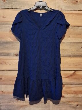 SHEIN Deep Navy Textured Shift Dress